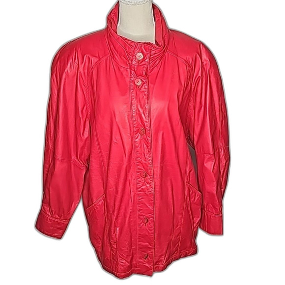 Jacket by Pelle Y2K Leather Red Size Medium - Picture 1 of 11